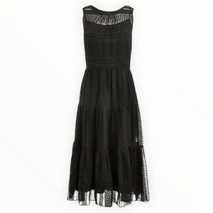 J. Crew Tiered Midi Dress in Striped Clip Dot